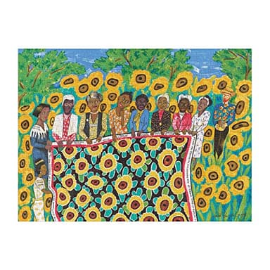 Galison Faith Ringgold The Sunflower Quilting Bee at Arles Puzzle, 1000 Pieces, 27” x 20” – Difficult Jigsaw Puzzle with Stunning & Colorful Artwork – Thick, Sturdy Pieces, Challenging Family Activity - Image 2