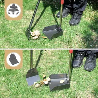 Heeyoo Dog Pooper Scooper, Dog Poop Tray and Rake Set, Pet Waste Removal Scoop with Long Adjustable Sectional Stainless Handles - Image 7