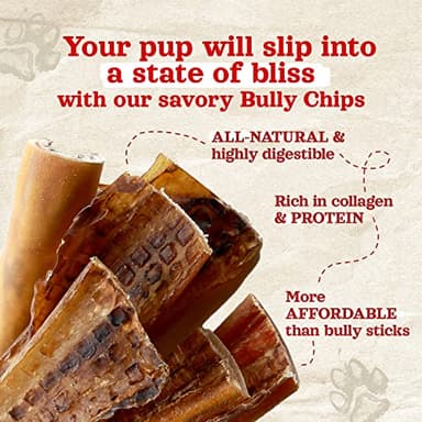 Natural Farm Bully Chips (9-12 Inch, 8 Oz.), Digestible Beef Cheek from Grass-Fed Cows, Non-GMO, Grain-Free, Natural Long-Lasting Dog Chews for Small, Medium & Large Dogs, Great Rawhide Alternative - Image 3