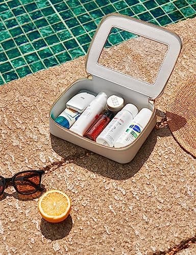 Popvibe Clear Makeup Case White Toiletry Bag Travel Medium Clear Cosmetic Bag with Zipper, Small Make Up Bag Organizer Traveling TSA Approved Transparent Bag Car for Essentials - Image 6