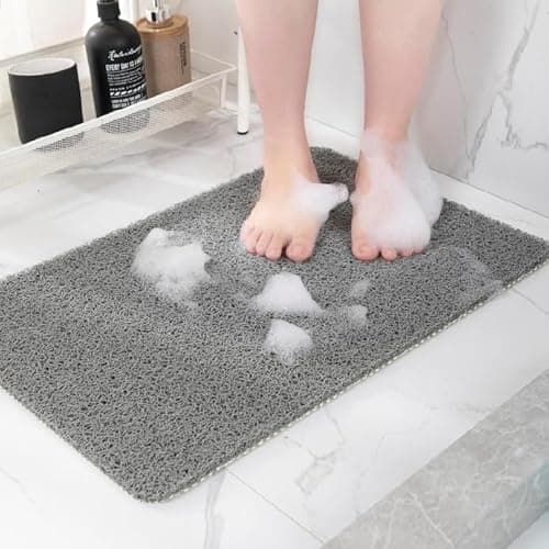 Hargiis Non-Slip Bathtub Mat, Anti Slip Shower Mat, Fast Drying Bathtub Mats, Foot Scrubber Mat, Anti Slip Mat for Tub, Floor, Bathroom, Kitchen, Home, Hotel (Grey 40"×28") - Image 1