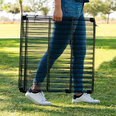 IRIS USA 24" 8-Panel Metal Pet Dog Puppy Playpen, Indoor/Outdoor Dog Fence, 58 x 58 x 24, Foldable, Customizable, Black - Image 10