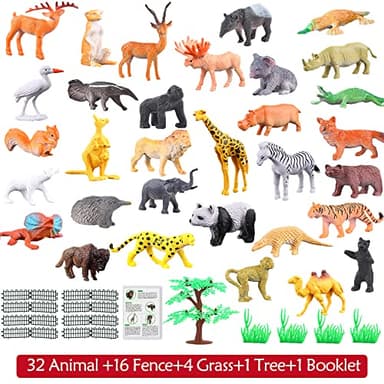 Animals Figure,54 Piece Mini Jungle Toys Set,ValeforToy Realistic Wild Vinyl Plastic Animal Learning Party Favors for Boys Girls Kids Toddlers Forest Small Playset Cupcake Topper - Image 2