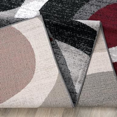 Rugshop Red Modern Geometric Indoor Area Rug, Overlapping Circle Pattern, Fade Resistant, Non-Shedding, for Living Room, Bedroom and Home Office, 5'3" x 7'3" - Image 6
