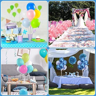 Voircoloria 10 Sets Balloon Stand Kits, Balloon Sticks Holders with Base for Table Graduation Birthday Baby Shower Gender Reveal Party Decorations - Image 6