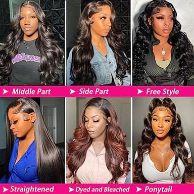 QUANDIAN 28 Inch Body Wave Lace Front Wigs Human Hair 13X6 HD Lace Frontal Wigs Human Hair 180% Density Glueless Wigs Human Hair Pre Plucked for Women Brazilian Virgin Body Wave Wig Natural Color - Image 5