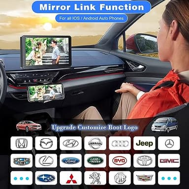 Portable Wireless with Apple CarPlay and Android Auto Screen for Car, 7" HD Touch Screen Car Stereo with Mirror Link, Bluetooth 5.2, Backup Camera, AUX,FM Transmitter for All Vehicle - Image 5
