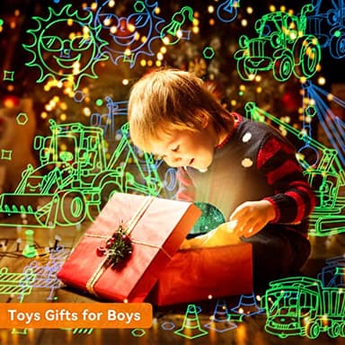 Car Truck Night Light Projector Toys for Boys Age 3-5 Toddler Tractor Nightlights 360 Degree Rotation with 17 Colors Changing Baby Ceiling Light Projector for Boys Girls Bedroom Decoration - Image 2