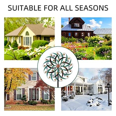 VEWOGARDEN 20" Dia Large Wind Spinner, Outdoor Metal Windmill Spinner - Yard Art Spinner Wind Catchers Sculpture for Patio, Lawn & Garden Decor - Image 5