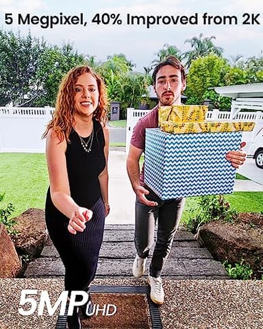 AOSU Doorbell Camera Wireless, 5MP Ultra HD, Support Local Storage, 2.4/5 GHz WiFi Video Doorbell with Homebase, Battery/Wired Powered, Work with Alexa & Google Assistant - Image 2