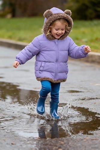 Enlifety Toddler Girls Coats 12 24 Months Purple Puffy Jackets 1T 2T Warm Children's Winter Clothing for Outdoor - Image 4