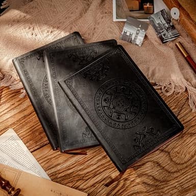 3 Pack Leather Vintage Journal for Men Soft Cover Lined Pages Notebook 180 Lay Flat for Writing Travel Diary, 5.7'' x 8.3'', Black - Image 7