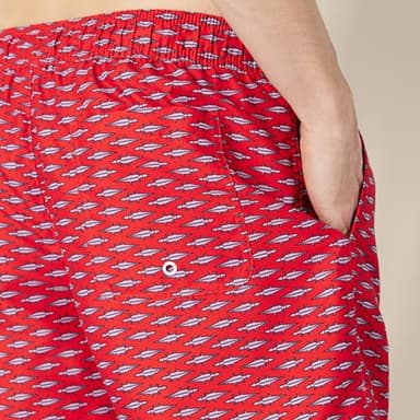 Amazon Essentials Men's 7" Swim Trunks with Mesh Lining, Pockets, Drawstring Closure, Lilac Red Crocodiles, X-Large - Image 4