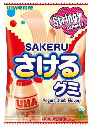 UHA Mikakuto Sakeru Stringy Gummy Yogurt 1.16 OZ (Pack of 10) - Image 1
