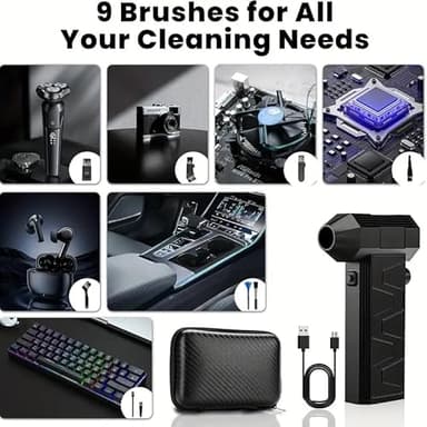 Compressed Air Duster 180000RPM Electric Air Duster Super Power Cordless Air Duster Adjustable Speed Jet Drying Blower, Suitable for Computer Keyboards, Outdoor, Automobiles, Homes - Image 7