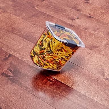 Rubbermaid Brilliance BPA-Free Food Storage Containers with Lids Airtight Kitchen and Pantry Organization Set Includes 3 Containers and Scoops Clear 16 cups - Image 12