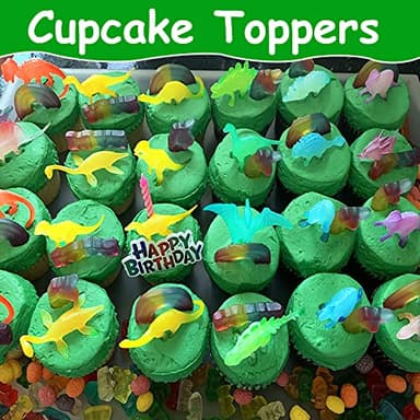 48Pcs Glow in Dark Mini Dinosaur Figures Birthday Party Favors Supplies Dino Cupcake Toppers Pinata Goodie Bags Stuffers Classroom Prizes Carnival Treasure Box Trinkets Bulk Toy Kids Goody Treat Gifts - Image 6