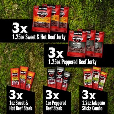 Jack Link's Spicy Beef Jerky Gift Basket Variety Pack - Includes Jerky, Meat & Cheese Combos, and Beef Steaks, Great Gift for Men, Perfect Hunting Trip Snacks, 15-Piece Assorted Spicy Meat Snack Pack - Image 7