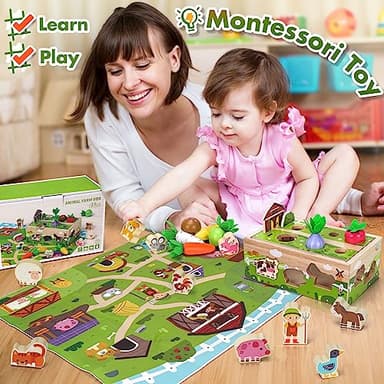 Montessori Wooden Sensory Toddler Toys: Toy for 1 Year Old Boys Girls Birthday Gifts | 1st One First Birthday Gift for 1 Year Old Girl Boy, Educational Learning Toy for 1-2 Year Old Fine Motor Skills - Image 3