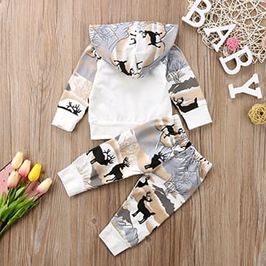 CIYCUIT Baby Boy Deer Outfit Toddler Infant Fall Winter Clothes Hoodie Pants Set 0-6 Months - Image 7