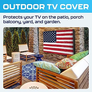 Garnetics Outdoor TV Cover 43 Inch – Waterproof & Weatherproof TV Enclosure, Smart Shield Screen Protector, Outside TV Covers for Moving & Storage - US Flag - Image 6