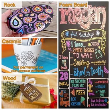 Sunshilor Metallic Markers Fine Point Metallic Marker Pens for Black Paper, Rock Painting, Easter Egg, Halloween Pumpkin, Card Making, Metal, Ceramic, Wine Glass, Set of 12 - Image 5