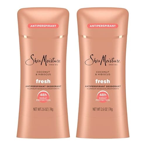 SheaMoisture Antiperspirant Deodorant Stick Fresh Coconut & Hibiscus 2 Count for 48HR Sweat & Odor Protection with No Parabens & No Mineral Oil 2.6 oz - Image 1