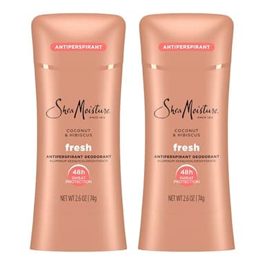 SheaMoisture Antiperspirant Deodorant Stick Fresh Coconut & Hibiscus 2 Count for 48HR Sweat & Odor Protection with No Parabens & No Mineral Oil 2.6 oz - Image 1