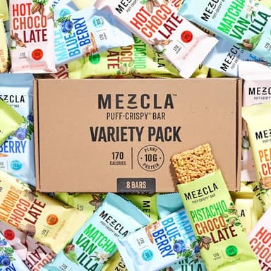 Mezcla Puff Crispy Protein Bars, Gluten Free & Vegan Protein Bars, 10g Protein, Alt for Crispy Rice Treat, Granola Bars & Breakfast Bars, Healthy Snacks for Adults, Variety Pack, 8 Count - Image 8