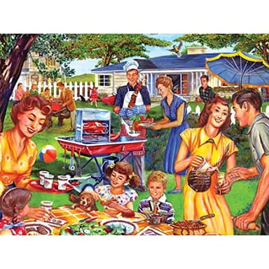 RoseArt - Back to The Past - Backyard BBQ - 1000 Piece Jigsaw Puzzle for Adults - Image 1