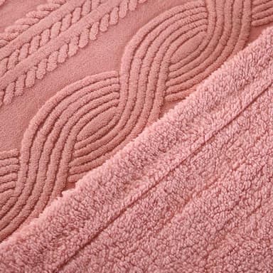 PU MEI Sherpa Throw Blanket for Couch Sofa 90”*80”- Fleece 3D Tufted Fuzzy Soft Cozy Blanket for Bed, Thick Warm Blanket for All Seasons, (Pink, 80"*90") - Image 6