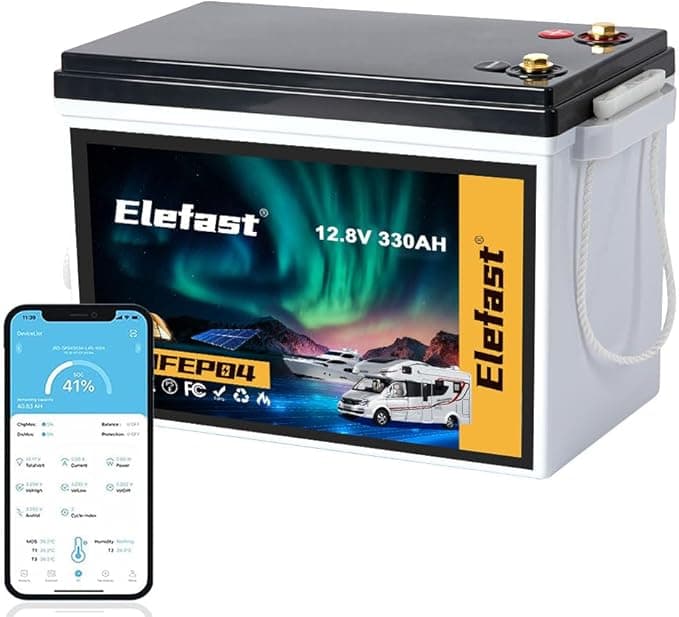 12V 330AH Lifepo4 Battery, Big Capacity Lithium RV Battery With Bluetooth and 200A BMS,Up to 8000 Deep Cycle.Perfect for RV,Solar Energy,Off-Grid System - Image 1