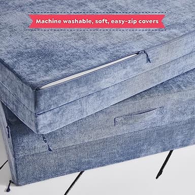 Yourigami Kids and Toddler Play Couch, Convertible Folding Sofa, Durable Foam Modular Design, Blue Lagoon - Image 4