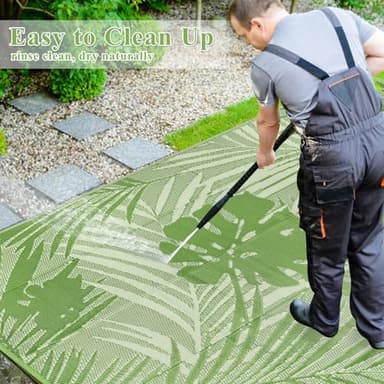 famibay 6x9 Outdoor Rug Waterproof Patio Rug Tropical Outdoor Plastic Straw Rug All Weather RV Rugs for Outside Camping Rugs Lightweight Portable Outdoor Carpet Mats for Patio Deck RV Camper - Image 6