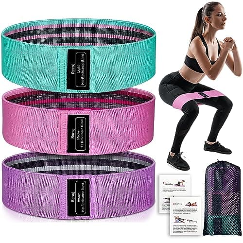 Renoj Resistance Bands, Yoga Starter Sets for Women and Men, 3 Set of Stretch Exercise Workout Bands for Booty Legs, Elastic Pilates Flexbands - Image 1