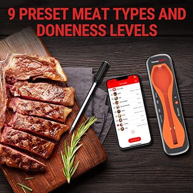 ThermoPro TempSpike 500 ft Wireless Meat Thermometer Digital, Bluetooth Meat Thermometer Wrieless for Beef Lamb Chicken Turkey, Smoker Acccessories for Rotisserie Sous Vide BBQ Oven Air Fryer - Image 7