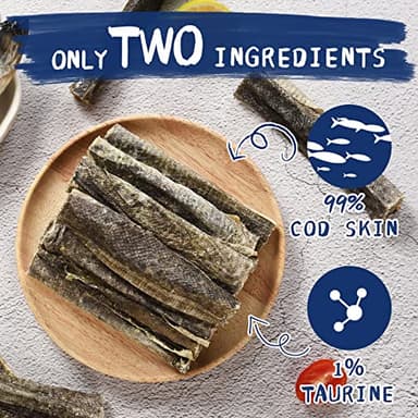 PAWUP Dog Treats, Cod Skins Dog Treat with Taurine, One-Ingredient Grain-Free Chew Fish Skin Rolls Rich in Omega3, 8 oz - Image 4