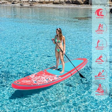 FEATH-R-LITE Inflatable Paddle Board Stand Up Paddleboards for Adults SUP with Complete Premium Accessories Pump, Adjustable Paddle, Leash, Three Fins, Waterproof Phone Bag, Repair Kit, Backpack - Image 7