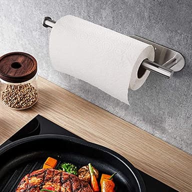 Paper Towel Holders for Kitchen,Paper Towels Bulk- Self-Adhesive Under Cabinet,Both Available in Adhesive and Screws,Stainless Steel - Image 4