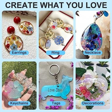 UV Resin, 2 PCS Upgrade Ultraviolet Epoxy Resin Crystal Clear Hard Glue Solar Cure Sunlight Activated Resin for Handmade Jewelry, DIY Craft Decoration, Casting and Coating(200g) - Image 7