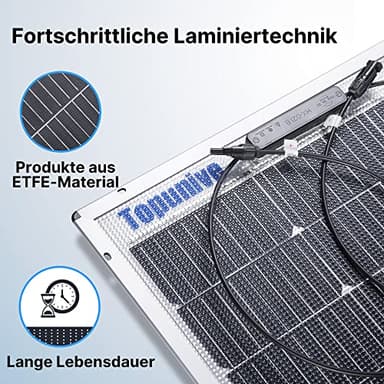 Topunive 2 PCS Bifacial 100W 12V Solar Panel 9BB Monocrystalline Cell 12 Volt for Marine RV Trailer Boat Cabin Van Car Uneven Surfaces 12V 24V Battery Charge - Image 4
