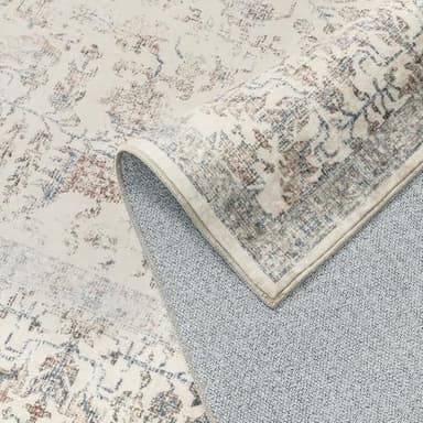 PureCozy Taupe Area Rug 6x9 Machine Washable Vintage Living Room Distressed Non Slip Carpet Traditional Indoor Bedroom Retro Floral Accent Throw Large Rug for Office Kitchen Dining Room - Image 6