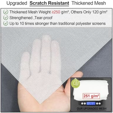 Upgraded Magnetic Screen Door Thicker 250g/m² Reinforced Mesh,36 Longer Magnets, Retractable Screen Door Mesh Magnetic Closure for Single Front Door - Image 3