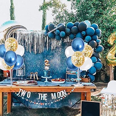TONIFUL 4 Table Centerpiece Balloon Stand Kit Include Blue White Gold Confetti Balloons Prefect for New Year 2025, Birthday Table Decorations,Class of 2025 Graduation,Baby Shower,Party Decorations - Image 2