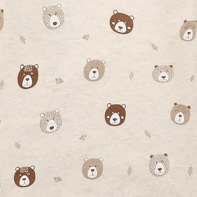 O2 BABY Baby Boys Girls Organic Cotton Zip Front Sleeper Pajamas, Footed Sleep 'n Play（0-3 Months, Brown & Bear & Oatmeal） - Image 2