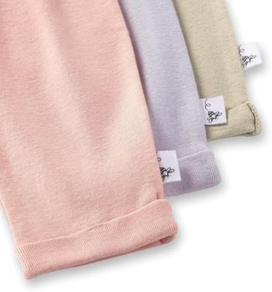 Burt's Bees Baby Knit Jogger Pants, Baby Sweatpants, 100% Organic Cotton Infant Bottoms, Pink Sand 3pk - Image 3