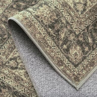 WondRg 2x6 Washable Brown Runner Rug Vintage Hallway Kitchen Carpet Non-Slip Soft Low Pile Distressed Throw Rug for Bedroom Bathroom Laundry Living Room - Image 9