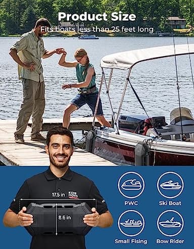 KEMIMOTO Boat Fenders, Boat Bumpers for Docking with Lope, Upgraded Boat Bumpers, Boat Fender for Docking for Pontoon, Jon Boat, Black, 2 PC - Image 6