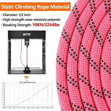 NTR 50FT Long Dog Leash, Rope Dog Leash with Swivel Lockable Hook and Comfortable Padded Handle, Dog Training Leash Lead for Walking, Hunting, Camping, Backyard for Small Medium and Large Dogs, Pink - Image 2