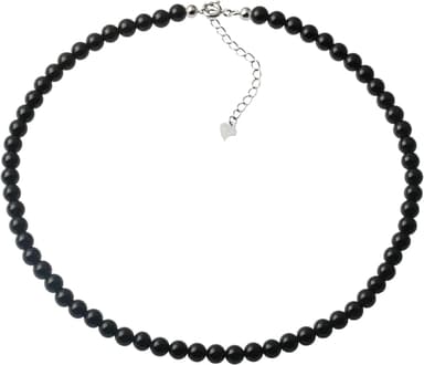 Natural Green Agate Choker Necklace Sterling Silver 6MM Round Beads Strand Necklace for Women - Image 2